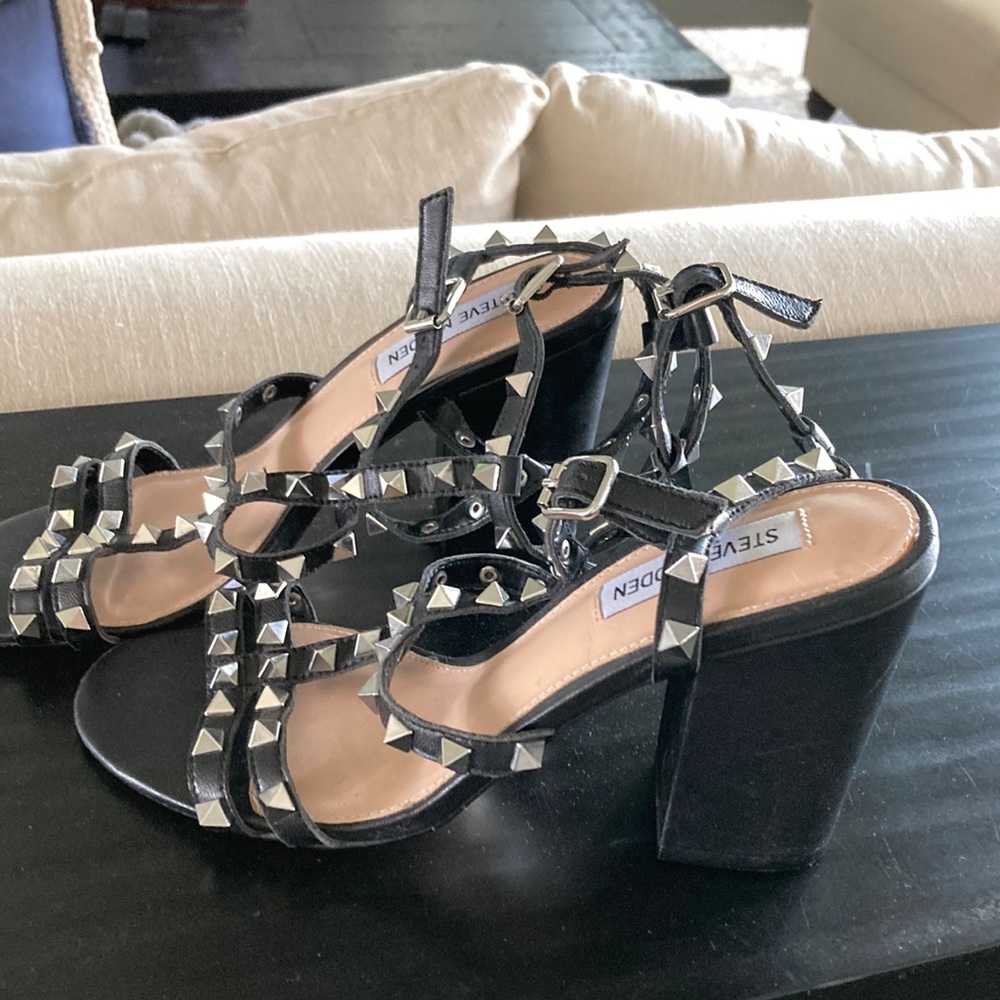 Steve Madden leather studded heeled sandals